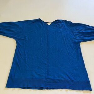 Max Studio Blue short sleeve knit top 2X